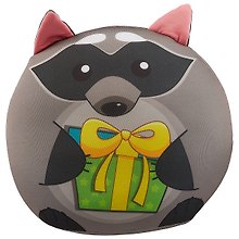Игрушка-антистресс Енотик круглый с подарком (25х25) (АН2017-10)