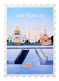 Открытка одинарная "Марка. Санкт-Петербург"