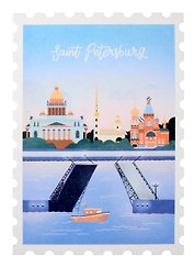 Открытка одинарная "Марка. Санкт-Петербург"