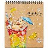 Скетчбук 168*195 40л "Райский коктейль" крафт бумага 80г/м2, карт.обл., тв.подложка, гребень