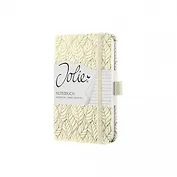 Блокнот для записей А6, 174стр Jolie, твердая обложка, матовое покрытие с тиснением "Ванильный сад"