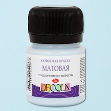 Краска акриловая светло-голубая 20мл "Декола" матовая, ЗХК