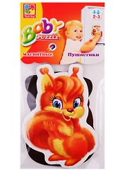 Мягкие магнитные Baby puzzle Vladi Toys Пушистики