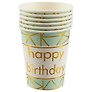 Набор бумажных стаканов Happy birthday на мятном фоне (6 шт) (12-01582-E1)