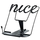 Подставка для книг/учебников "ЧЁРНЫЙ" черная, металл., фигурная вырубка