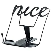 Подставка для книг/учебников "ЧЁРНЫЙ" черная, металл., фигурная вырубка