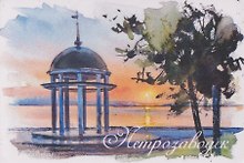 Магнит картон Онежское озеро закат (Петрозаводск) (МК/591/005)