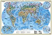 Карта мира. Природные зоны. Животные и растения (А0) - 0