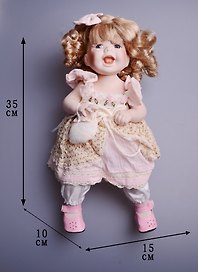 Кукла фарфоровая с мягконабивным туловищем (35см) (485-063)