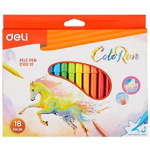 Фломастеры «Color Run» Deli, 18 цветов