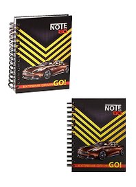 Записная книжка А6 80л "Extreme drivin" 7БЦ, евроспираль, выб.лак, мат.лам, ассорти, БиДжи