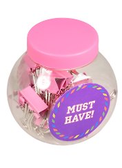 Зажимы для бумаг Must Have!, 19 мм, 20 штук, розовые