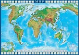 Карта "Мир" физическая. Масштаб (1:22 000 000 )