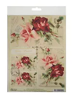 Декупажная карта Красные розы (S-104) (упаковка)