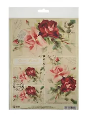 Декупажная карта Красные розы (S-104) (упаковка)