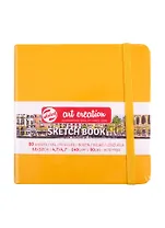 Скетчбук 12*12 80л "Art Creation" желтый, 140г/м2, слоновая кость, тв.обл., Royal Talens