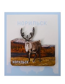 Сувенирный магнит Олень (Норильск) (дерево) (НрскОлн1)