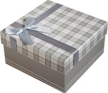 Коробка подарочная "Клетка серая" 15*15*7,5см