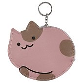 Кошелёк на молнии плоский «Круглый котик», ПВХ, 14х11 см - 0