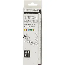 Карандаши цветные 6цв "SKETCH&ART" Лесной пейзаж утолщенные, грифель 4мм, к/к, Bruno Visconti