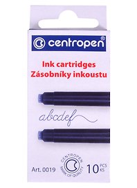 Картриджи для перьевой ручки синие, Centropen, 10 штук