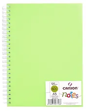 Блокнот для эскизов А5 50л "Notes" 120г/м2, зел.пласт.обл, спираль, Canson