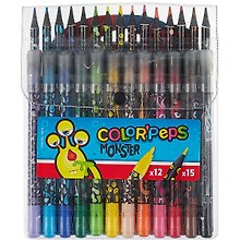 Набор для рисования: 12 фломастеров, 15 карандашей Maped, Color'Peps Monster