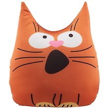 Игрушка-антистресс Котик светлый с открытым ртом (38х30) (АН2017-7)