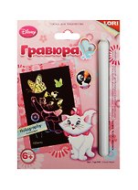 Набор для творчества LORI Гравюра Disney/Дисней малая с эффектом голографик Кошка Мари" Грд-046"