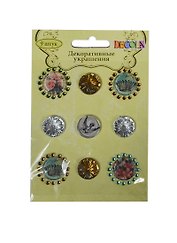 Decola Украшения-наклейки декоративные со стразами (9шт) (3895) (упаковка)