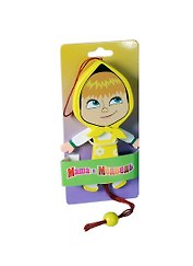 Игрушка деревянная Маша дергунчик хитрая (желтая) (YX104) (упаковка)
