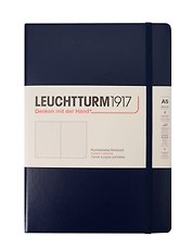 Книга для записей A5, 125 листов в точку "Classic", твердая обложка, синий неви, Leuchtturm1917