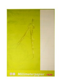 Бумага миллиметровая А3, 20 листов, 80г/м2, склейка, Herlitz