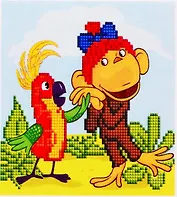 Алмазная мозаика ТМ Рыжий Кот 38 попугаев (Лицензия/ Союзмультфильм) 20х20см без подрамника, на картоне НД-1593