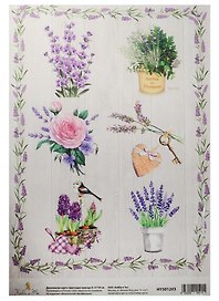 Декупажная карта Цветущая лаванда 2 21*30см