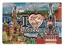 Магнит двойной фольга под смолой ХВБ.I love Moscow (025-22-19K12)