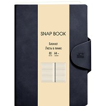 Книга для записей А4 80л лин. "Snap book. No 6" иск.кожа, магн.клапан с термотиснением, скругл.углы, ляссе, инд.уп.