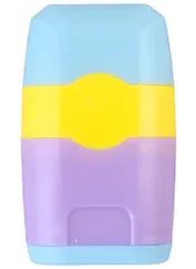 Точилка 2отв. "Sacapuntas" с ластиком, ассорти