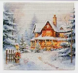 Алмазная мозаика классическая, с подрамником, с полным заполнением "Декабрьское утро", 20 х 20 см