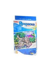 Раскраска по номерам акварелью Зебры (Рн-007) (LORI) (набор для творчества) (6+) (коробка)