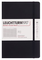 Книга для записей A5, 61 лист в клетку "Classic", мягкая обложка, черный, Leuchtturm1917