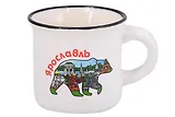 Кружка фарфор маленькая Медведь (Белая) (Ярославль) (75мл) (065-9-M-27M-W)