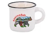 Кружка фарфор маленькая Медведь (Белая) (Ярославль) (75мл) (065-9-M-27M-W)