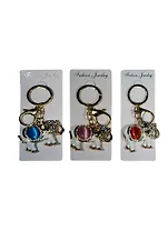 Брелок со стразами Слоник с камнем (19-2) металл