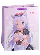 Пакет А4 32*26*10 "Аниме. Девушка с ушками (Сёдзё) (цветная)" дет., бум.мат.ламинат