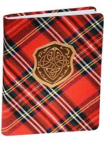 Ежедневник недат. А6+ 96л 120*170 "Scotland" красный, интегр. переплет, обл.текстиль, нашивка из иск.кожи, In Folio