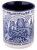 Кружка кобальт Псков,Печоры,Изборск (300мл) (фарфор) (Псков) (060-25) - 1