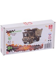 Конструктор Самосвал Сэм (0062) (43 дет.) (120х70х60мм) (5+) (+наждачная бумага+клей ПВА) (коробка) (Lemmo)