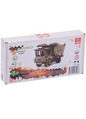 Конструктор Самосвал Сэм (0062) (43 дет.) (120х70х60мм) (5+) (+наждачная бумага+клей ПВА) (коробка) (Lemmo)