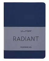 Ежедневник дат. 2025г А6 176л "Radiant" синий, интегр.переплет, иск.кожа, термотиснение, покрытие Soft Touch, скругл.углы, тонир.блок, ляссе, инд.уп